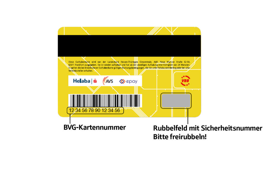 BVG-Guthabenkarte Rückseite