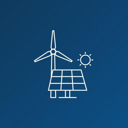 Windrad, Solarzellen, Sonne zeigen erneuerbare Energien 