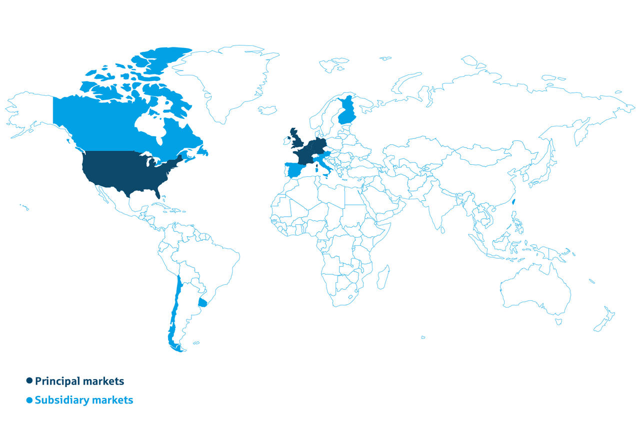 Helaba has so far completed around 120 transactions in 14 countries in the wind and solar power field. The most important markets: North America and Europe.