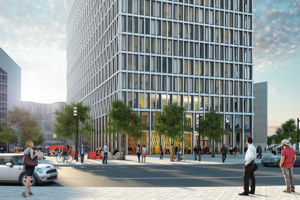 Die unteren 14 Etagen des Büro- und Hotelturms sind schon verpachtet. 